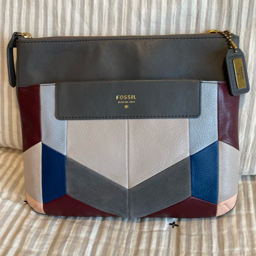 FOSSIL Amanda crossbody multi geometric pattern leather